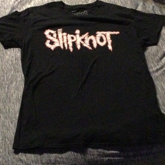 Slipknot short sleeve tee mens size medium black tee with white and red letters - Picture 4 of 5
